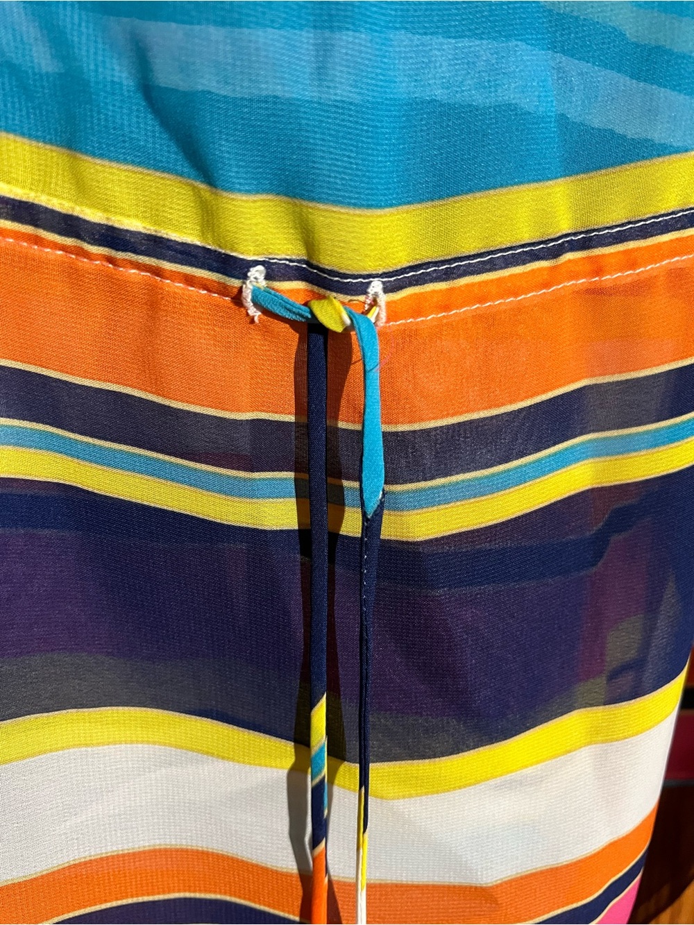 Chaps Women's Multicolor Striped Drawstring Top - Picture 2 of 4